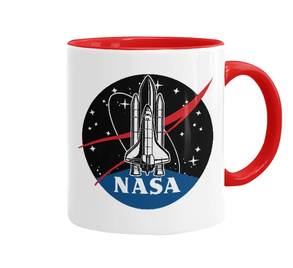 NASA Badge — Κούπα χρωματιστή κόκκινη, κεραμική, 330ml