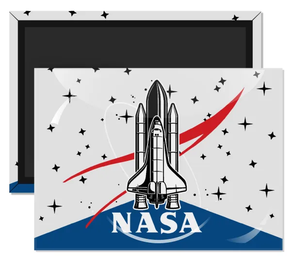 NASA Badge — Rectangular fridge magnet, 9x6cm