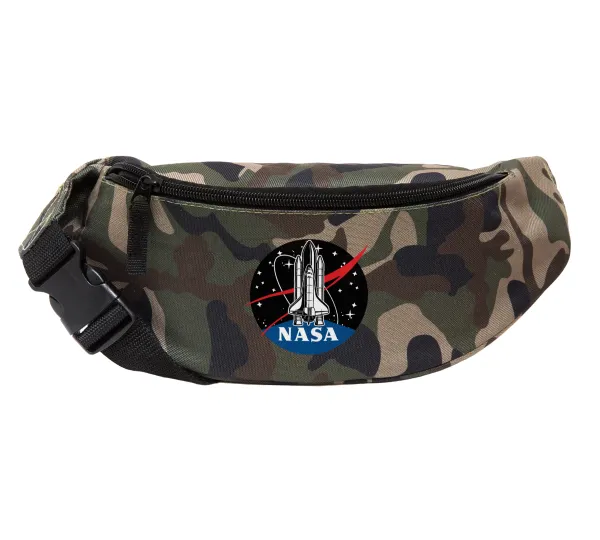 NASA Badge — Unisex waist bag (banana) in Jungle camouflage color with 2 pockets
