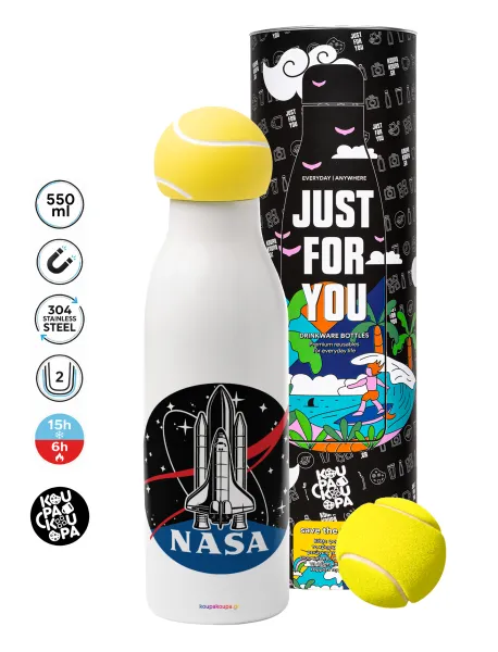 NASA Badge — Μπάλα τένις μεταλλικό παγούρι θερμός, διπλού τοιχώματος, 550ml
