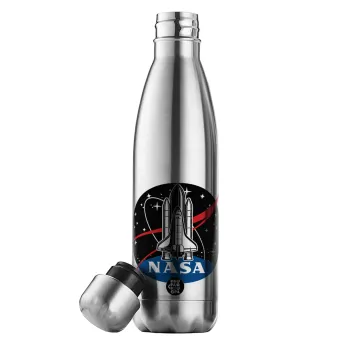 NASA Badge, Μεταλλικό παγούρι θερμός Inox (Stainless steel), διπλού τοιχώματος, 500ml