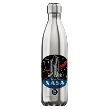 NASA Badge, Μεταλλικό παγούρι θερμός Inox (Stainless steel), διπλού τοιχώματος, 750ml