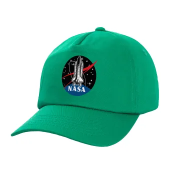 NASA Badge, Adult Baseball Cap, 100% Cotton, Green (COTTON, ADULT, UNISEX, ONE SIZE)