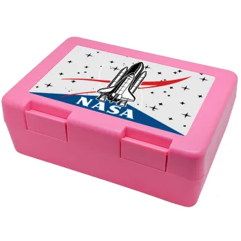 NASA Badge, Παιδικό δοχείο κολατσιού ΡΟΖ 185x128x65mm (BPA free πλαστικό)