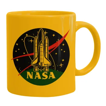NASA Badge, Κούπα, κεραμική κίτρινη, 330ml