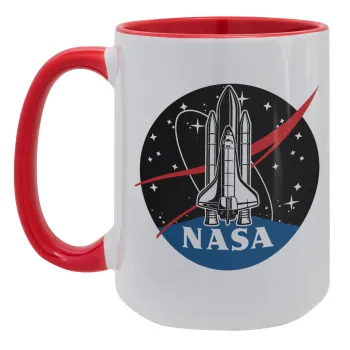 NASA Badge, Κούπα Mega 15oz, κεραμική Κόκκινη, 450ml