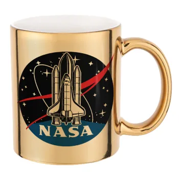 NASA Badge, Κούπα κεραμική, χρυσή καθρέπτης, 330ml