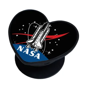 NASA Badge, Phone Holders Stand  καρδιά Μαύρο Βάση Στήριξης Κινητού στο Χέρι
