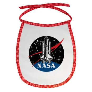 NASA Badge, Σαλιάρα μωρού αλέκιαστη με κορδόνι Κόκκινη