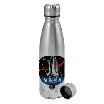 NASA Badge, Metallic water bottle, stainless steel, 750ml