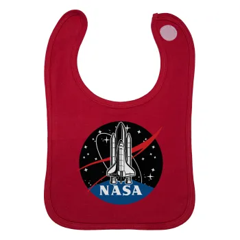 NASA Badge, Σαλιάρα με Σκρατς Κόκκινη 100% Organic Cotton (0-18 months)