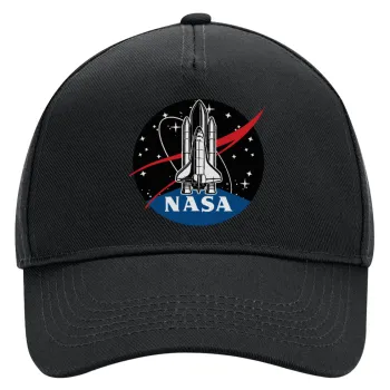 NASA Badge, Καπέλο Ενηλίκων Ultimate ΜΑΥΡΟ, (100% ΒΑΜΒΑΚΕΡΟ DRILL, ΕΝΗΛΙΚΩΝ, UNISEX, ONE SIZE)