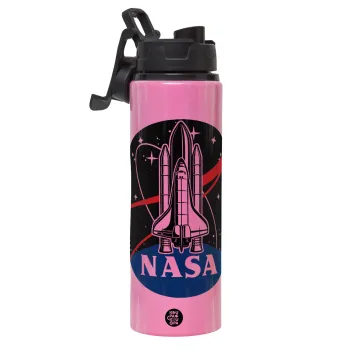 NASA Badge, Metallic water bottle with safety lid, 850ml aluminum