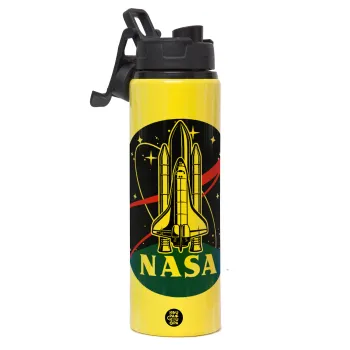 NASA Badge, Metallic water bottle with safety lid, 850ml aluminum