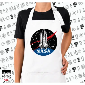 NASA Badge, Ποδιά μακριά Σεφ ολόσωμη με τσέπες white (ΕΝΗΛΙΚΩΝ)