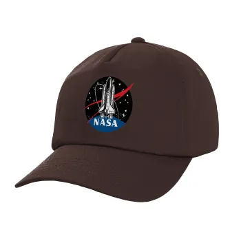 NASA Badge, Καπέλο Ενηλίκων Baseball, 100% Βαμβακερό, Chocolate, Καφέ (ΒΑΜΒΑΚΕΡΟ, ΕΝΗΛΙΚΩΝ, UNISEX, ONE SIZE)