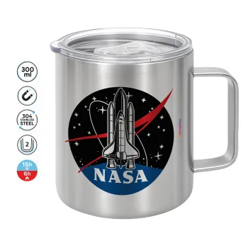 NASA Badge, Double-walled stainless steel mug 300ml with temperature-retaining lid