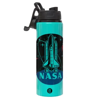 NASA Badge, Μεταλλικό παγούρι νερού με καπάκι ασφαλείας, αλουμινίου 850ml