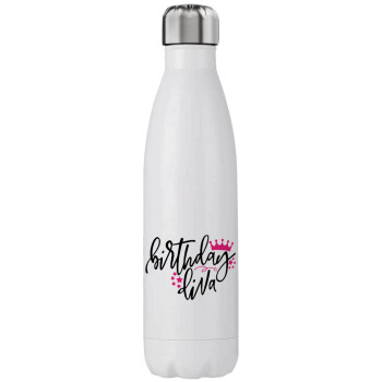 Birthday Diva queen, Stainless steel, double-walled, 750ml