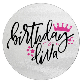 Birthday Diva queen, Επιφάνεια κοπής γυάλινη στρογγυλή (30cm)