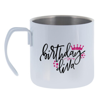 Birthday Diva queen, Mug Stainless steel double wall 400ml