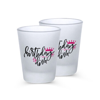 Birthday Diva queen, Σφηνοπότηρα γυάλινα 45ml του πάγου (2 τεμάχια)