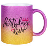 Κούπα Χρυσή/Ροζ Glitter, κεραμική, 330ml