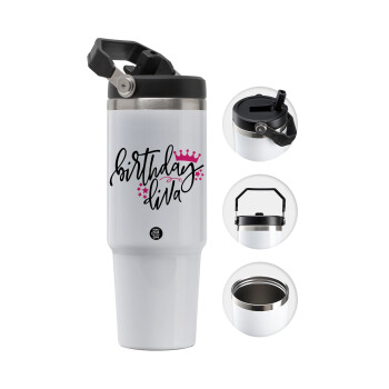 Birthday Diva queen, 30oz stainless Steel Tumbler with Handle