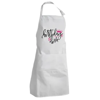 Birthday Diva queen, Adult Chef Apron (with sliders and 2 pockets)