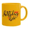 Ceramic coffee mug yellow, 330ml