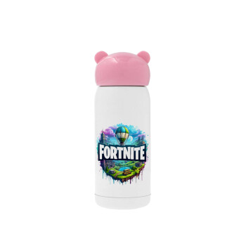 Fortnite land, Ροζ ανοξείδωτο παγούρι θερμό (Stainless steel), 320ml