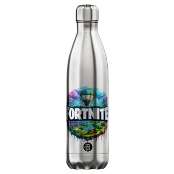 Fortnite land, Μεταλλικό παγούρι θερμός Inox (Stainless steel), διπλού τοιχώματος, 750ml