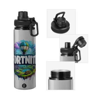 Fortnite land, Metallic water bottle with safety cap, 850ml aluminum