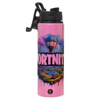 Fortnite land, Metallic water bottle with safety lid, 850ml aluminum