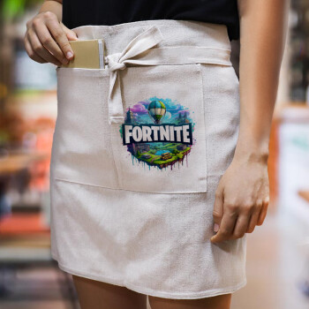 Fortnite land, Ποδιά Μέσης με διπλή τσέπη Barista/Bartender, Beige