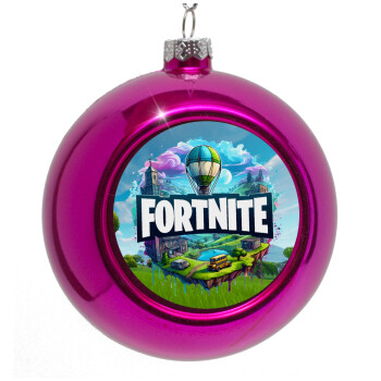 Fortnite land, Purple Christmas tree ornament bauble 8cm