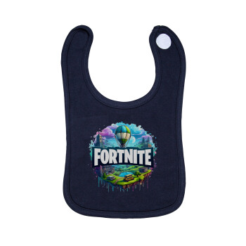 Fortnite land, Σαλιάρα με Σκρατς 100% Organic Cotton Μπλε (0-18 months)