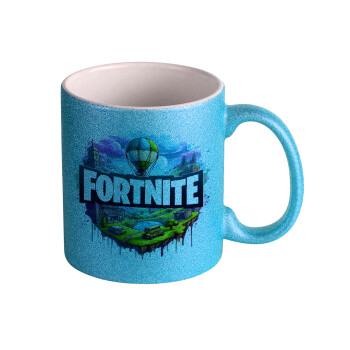 Fortnite land, Κούπα Σιέλ Glitter που γυαλίζει, κεραμική, 330ml