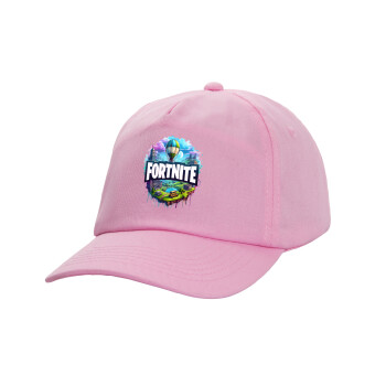 Fortnite land, Adult Baseball Cap, 100% Cotton, PINK (COTTON, ADULT, UNISEX, ONE SIZE)
