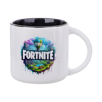 Fortnite land, Κούπα κεραμική 400ml Λευκή/Μαύρη