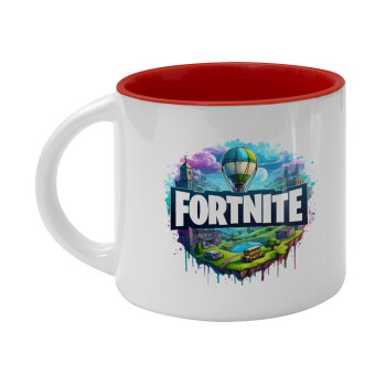 Fortnite land, Κούπα κεραμική 400ml Λευκή/Κόκκινη