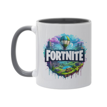 Fortnite land, Κούπα χρωματιστή γκρι, κεραμική, 330ml