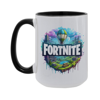 Fortnite land, Κούπα Mega 15oz, κεραμική Μαύρη, 450ml