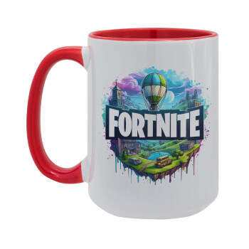 Fortnite land, Κούπα Mega 15oz, κεραμική Κόκκινη, 450ml