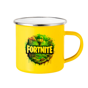 Fortnite land, Yellow Enamel Metallic Cup 360ml