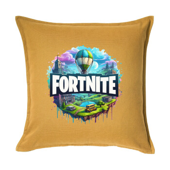 Fortnite land, Sofa cushion YELLOW 50x50cm includes filling