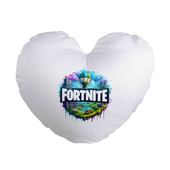 Fortnite land, Μαξιλάρι καναπέ καρδιά 40x40cm περιέχεται το  γέμισμα