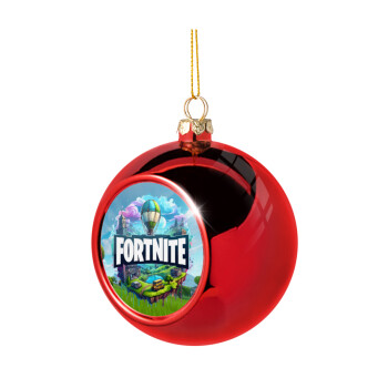 Fortnite land, Χριστουγεννιάτικη μπάλα δένδρου Κόκκινη 8cm