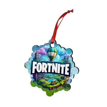 Fortnite land, Christmas ornament snowflake wooden 7.5cm