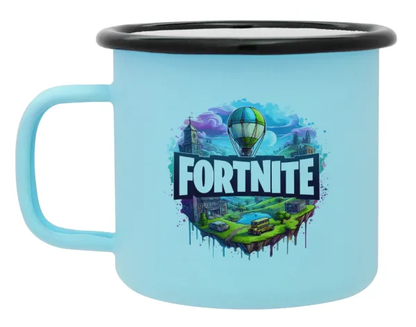 Fortnite land — Κούπα Μεταλλική εμαγιέ ΜΑΤ σιέλ 360ml
